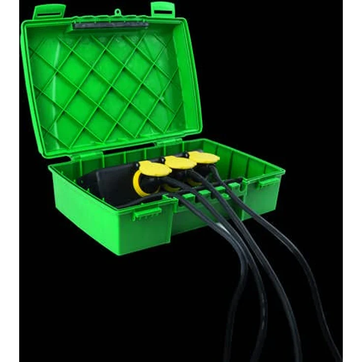 HEITRONIC Gartensteckdose Heitronic 21046, Verteilerbox grün, IP55 spritzwassergeschützt, großes Fassungsvolumen, ideal für den Außenbereich – Bild 5