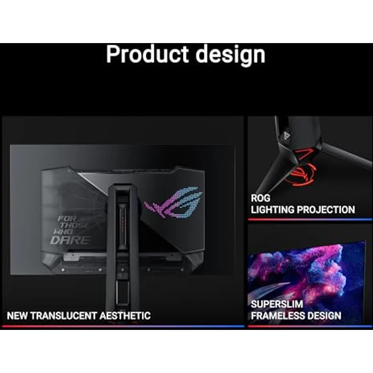 ASUS ROG Swift OLED PG27AQDP, 27 Zoll WQHD Gaming Monitor, 480 Hz, 0.03ms GtG, G-Sync, FreeSync, ROG A.I., GameFast, HDR 400 TB, 10-bit WOLED Panel, 16:9, 2560x1440, DP, HDMI, USB-Hub, ergon – Bild 4