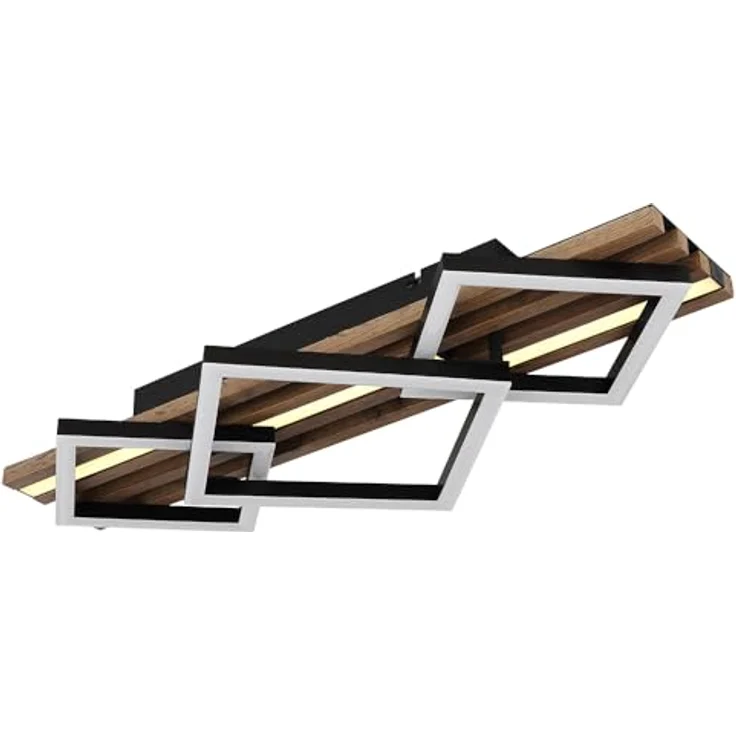 GLOBO Deckenleuchte Holzlampe LED, smarte Deckenbeleuchtung mit 3 Stufen, schwarz matt, L 61 cm, inkl. 3300 Lumen und Memoryfunktion – Bild 5