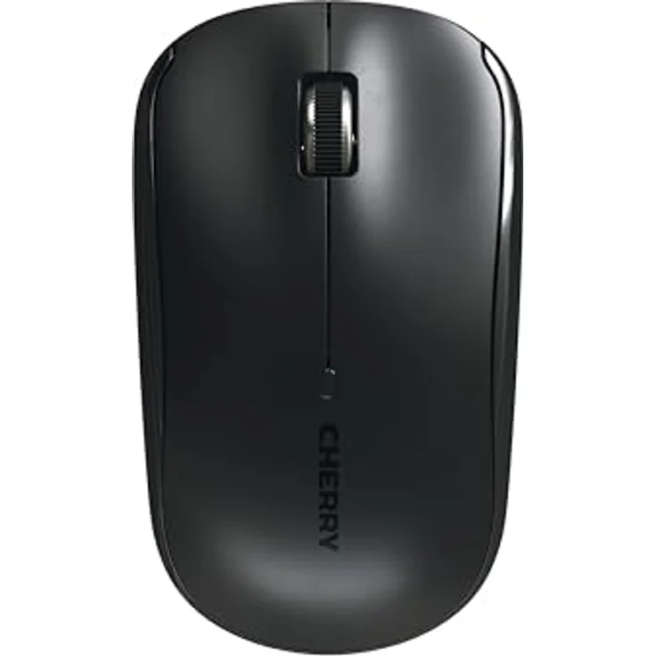 CHERRY MW 2200, Kabellose Laptop-Maus, 2,4 GHz Funk, Beidhändig Bedienbar, 1300 dpi, Verchromtes Scrollrad, Schwarz – Bild 1