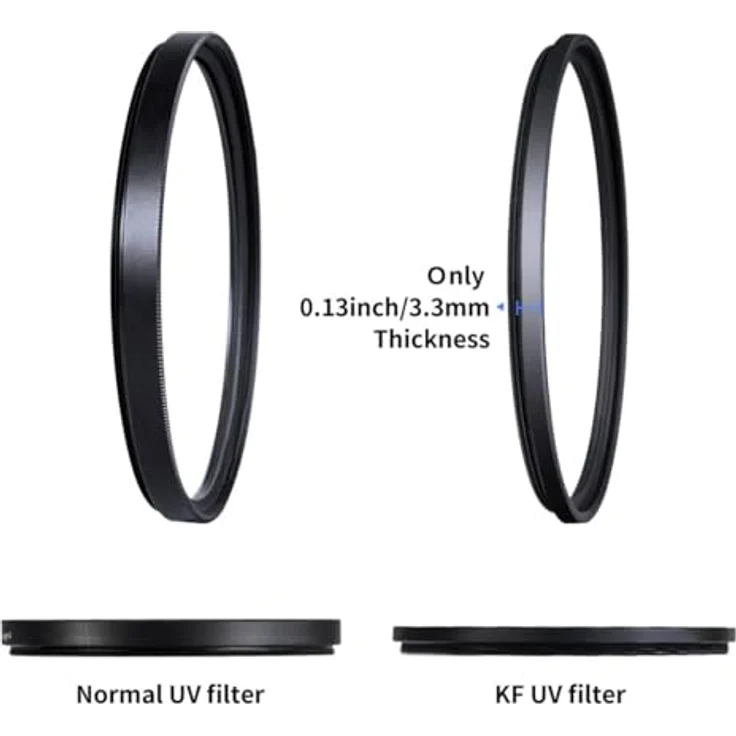 K&F Concept MC UV Filter 77mm, antireflektierend blauschichtend, 94% Lichtdurchlässigkeit, ultradünner Rahmen – Bild 3