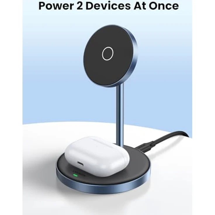 UGREEN 2 in 1 iPhone Ladestation Wireless Charger für iPhone 15/15 Plus/15 Pro/15 Pro Max/14/13/12, AirPods 3/2/Pro, Magnetischer Ladeständer Kabelloses Ladegerät unterstützt Standby-Funktion – Bild 5