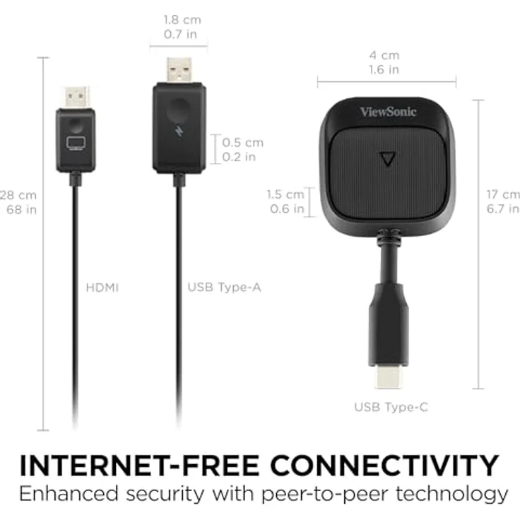 ViewSonic WPD-900 Wireless Screen Casting Kit, Wi-Fi 5 (802.11ac), USB Typ C, schwarz – Bild 4