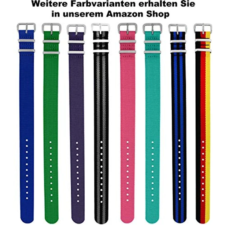 Pacific Time Uhrenarmband Wechselarmband Textil Nylon 16mm, Kinderleicht austauschbar, Gratis Versand – Bild 3