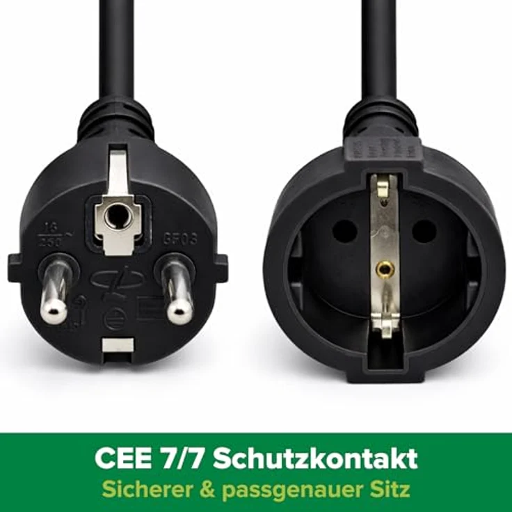 InLine Schutzkontakt-Verlängerungskabel CEE 7/7, GS-zertifiziert mit Kinderschutz, 230V, H05VV-F3G1,5, 5m, schwarz – Bild 3