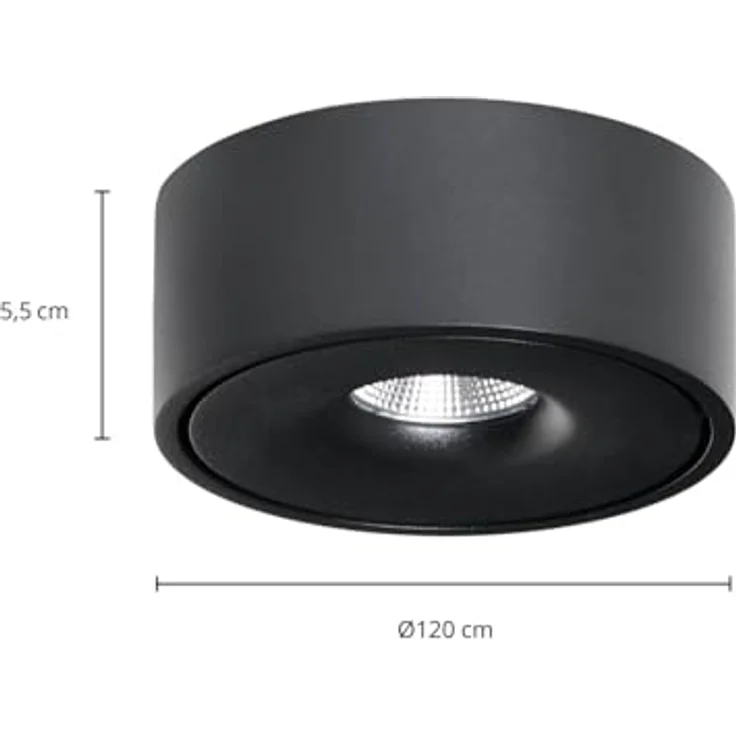 Arcchio LED Deckenleuchte 'Rotari' in Schwarz aus Aluminium (1 flammig) - LED-Deckenlampe für ein gemütliches Zuhause – Bild 5
