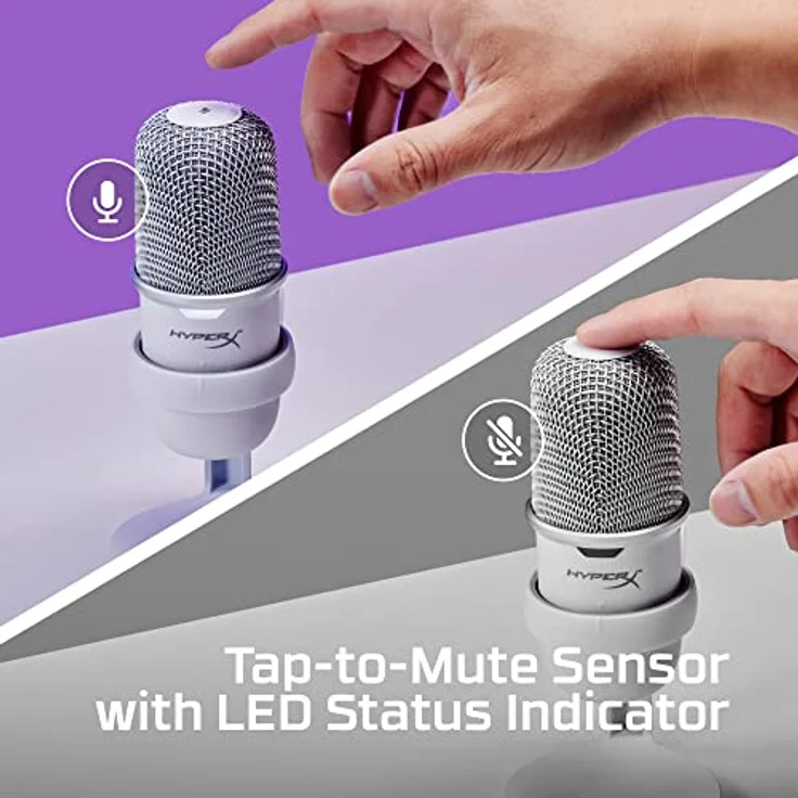 HyperX SoloCast - USB-Kondensator-Gaming-Mikrofon, für PC, PS5, PS4, und Mac, Tap-to-mute-Sensor, Nierencharakteristik, Gaming, Streaming, Podcasts, Twitch, YouTube, Discord – Bild 5