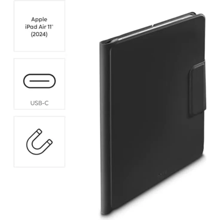 Hama Hülle mit Bluetooth-Tastatur für iPad Air 11" (25/24)/10.9" (22/20), Touchpad, magnetisches Tablet Case, schwarz – Bild 2