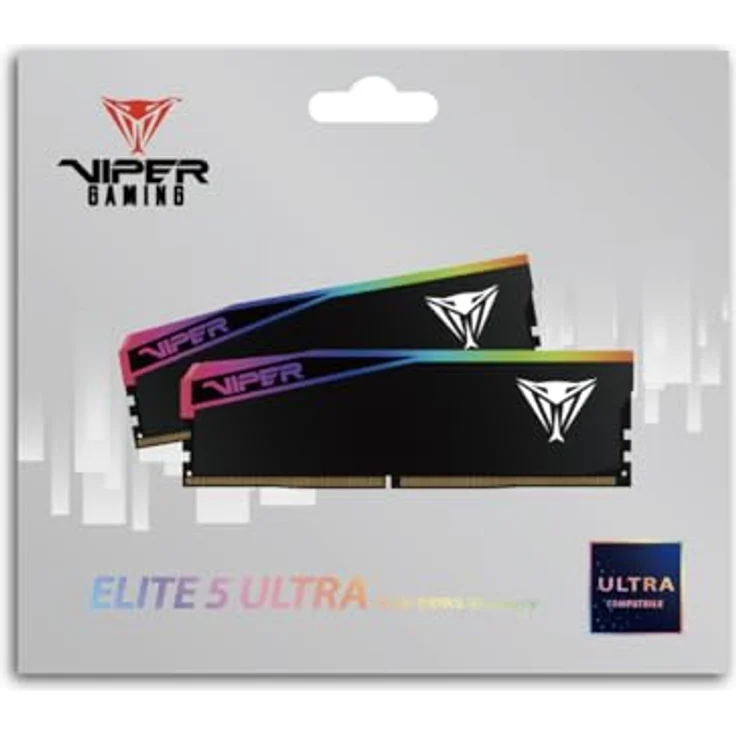 Patriot Viper Gaming RGB Elite 5 Ultra DDR5-6400 RAM, 32 GB (2x 16GB), CL 32, AMD EXPO, Intel XMP 3.0, schwarz – Bild 6