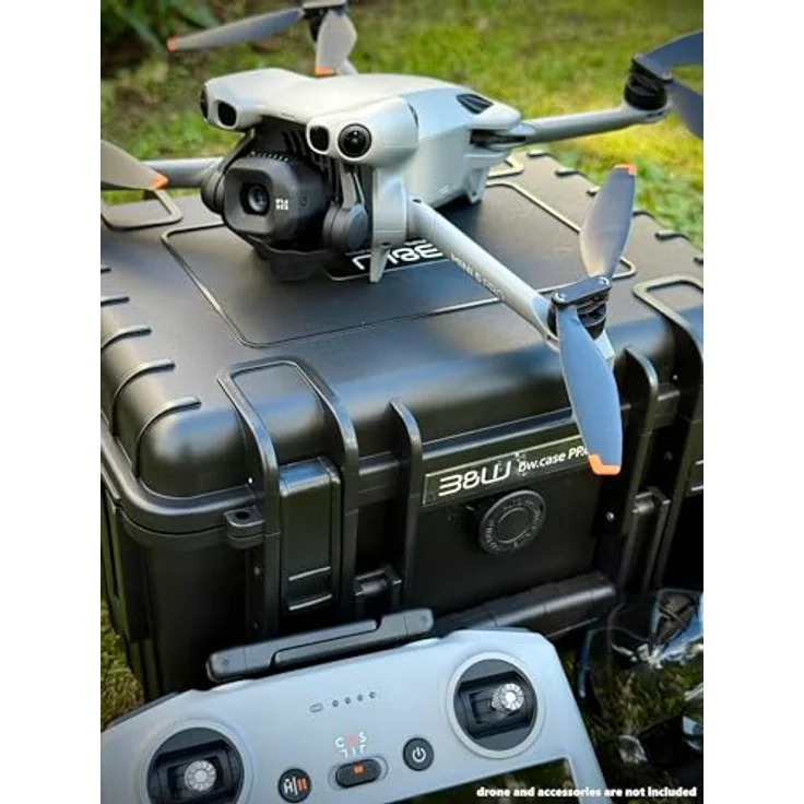 B & W International Transportkoffer für DJI Mini 5 Pro, wasserdicht und stoßfest, mit Hartschaumanlage, schwarz/blau – Bild 8