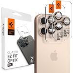 Spigen Glas.tR EZ Fit Optik Pro Kameraschutz für iPhone 16 Pro/Pro Max, 2 Stück, Titan Wüstensand, Individuelle Kameraprotektion, Anti-Kratzer