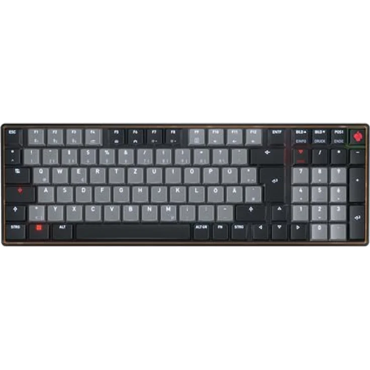 CHERRY KW 550 MX LP, Mechanische Low-Profile-Tastatur im 96-%-Format, Deutsches Layout (QWERTZ), Multi-Device-Funktion, MX LP 2.0 Ivory Switches, Schwarz, mit dimmbare LED-Beleuchtung und wiederaufladbarem Akku – Bild 1