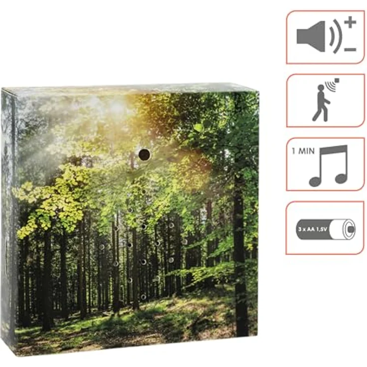 Spetebo 1.01 Soundbox Wald, Bluetooth-Lautsprecher mit beruhigenden Vogelgeräuschen, mehrfarbig, 12 cm – Bild 3