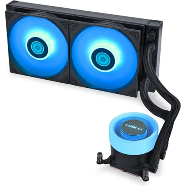 Lian-Li GA II Lite RGB AiO Wasserkühlung - 240mm, schwarz, Hochleistungs-Pumpe mit 16 LEDs und hochdichtem Aluminium-Kühler – Bild 2