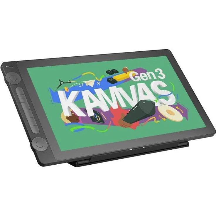Huion Kamvas 16 GEN 3 GS1563 Grafiktablett, 15,8 Zoll QHD, 16384 Druckstufen, Schwarz