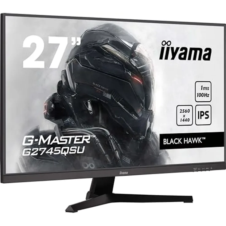 iiyama G-Master Black Hawk G2745QSU-B2 27" IPS LED Gaming Monitor WQHD 100 Hz HDMI DP USB3.2 1ms Adaptive Sync schwarz