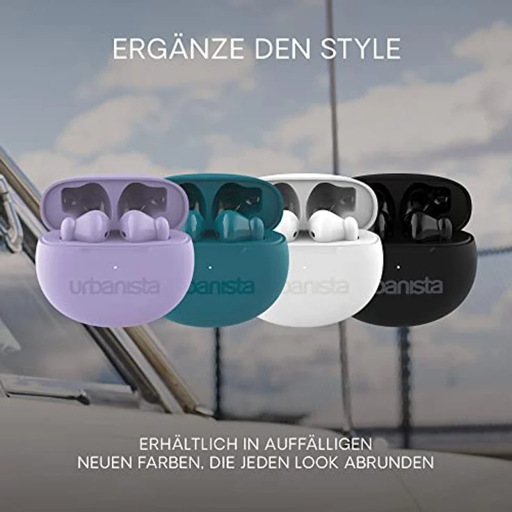 Urbanista In Ear Kopfhörer kabellos Bluetooth 5.3, IPX4 True Wireless Earbuds, 2 Mikrofone, 20 Std Spielzeit, Earphones mit Touch-Bedienung, TWS Headphones mit USB C Ladecase, Austin, Schwarz – Bild 5