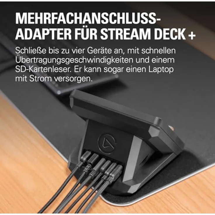 Elgato USB Hub – Für Stream Deck +, 2 USB-C-Anschlüsse/2 USB-A-Anschlüsse, Stromversorgung, SD-/microSD-Kartenleser – USB-C, Mac/PC (Silber) – Bild 2