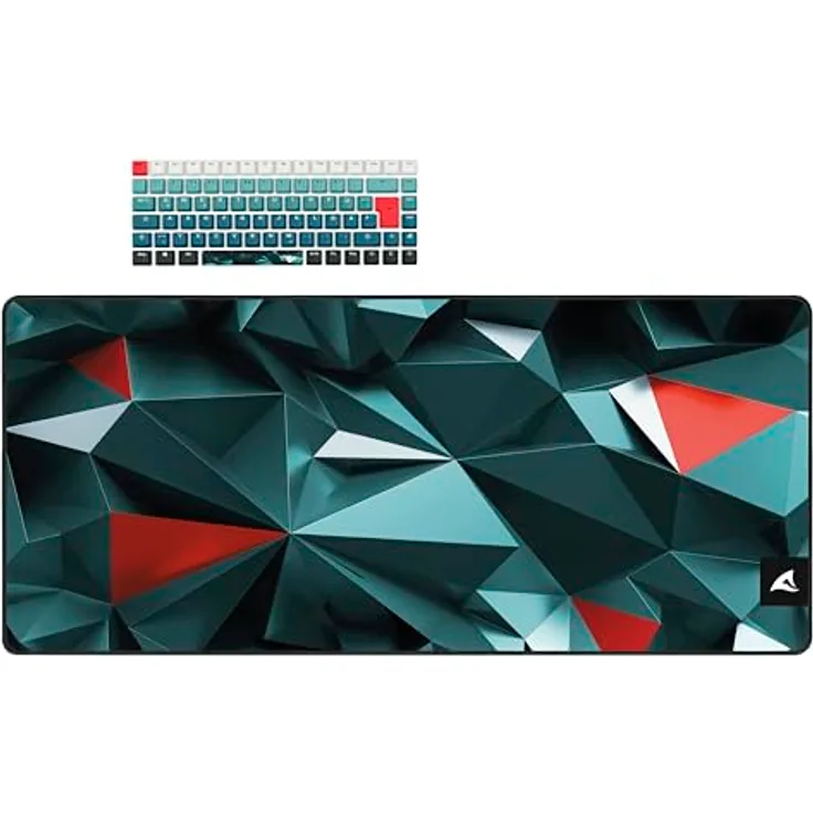 Sharkoon SKILLER SGK50 S3 Design Bundle D1, Mauspad und PBT-Tastenkappen Set für 75%-Tastaturen, 900 x 400 mm, deutsches Layout
