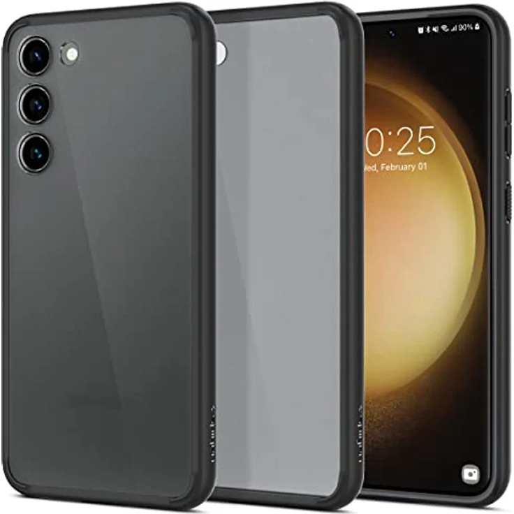 Spigen Ultra Hybrid Hülle Kompatibel mit Samsung Galaxy S23 5G - Frost Black, PC Platte und Silikonrahmen, Schutzrand und Eckschutz, maßgeschneidert für alle Anschlüsse – Bild 1