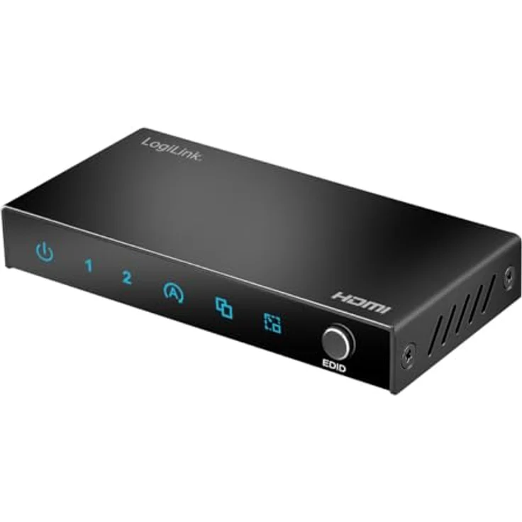 LogiLink HD0066, HDMI Splitter 1x Eingang und 2x Ausgänge, 4K/60 Hz, HDCP 2.2, EDID, HDR, Downscaler, Metallgehäuse – Bild 1