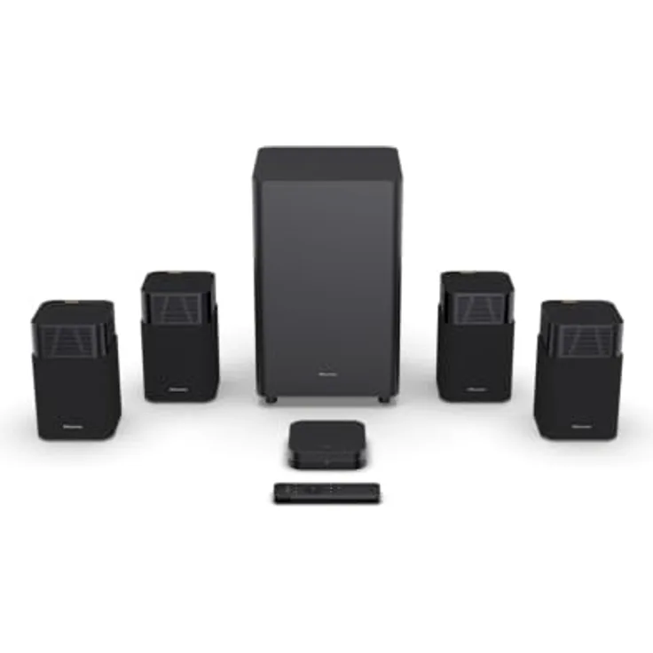 Hisense HT Saturn Heimkino-System mit Dolby Atmos, DTS:X, Devialet-Tuning & Raumkalibrierung für 3D Surround Sound