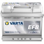 VARTA N60 Blue Dynamic EFB, 12V 60Ah 640A Autobatterie für Start-Stop Fahrzeuge, hohe Lebensdauer