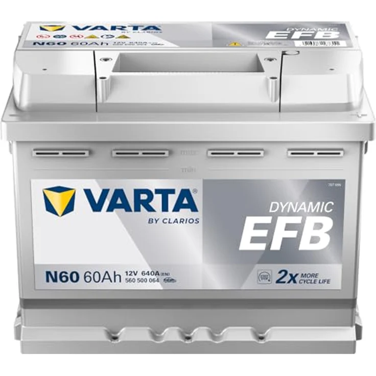 VARTA N60 Blue Dynamic EFB, 12V 60Ah 640A Autobatterie für Start-Stop Fahrzeuge, hohe Lebensdauer – Bild 1