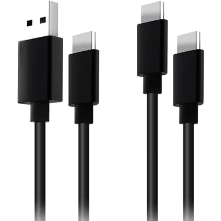 Stealth Silikon Ladekabel, Doppelpack (2x 2m), 1x USB-A -> C & 1x USB-C -> C, flexibel, schwarz – Bild 6