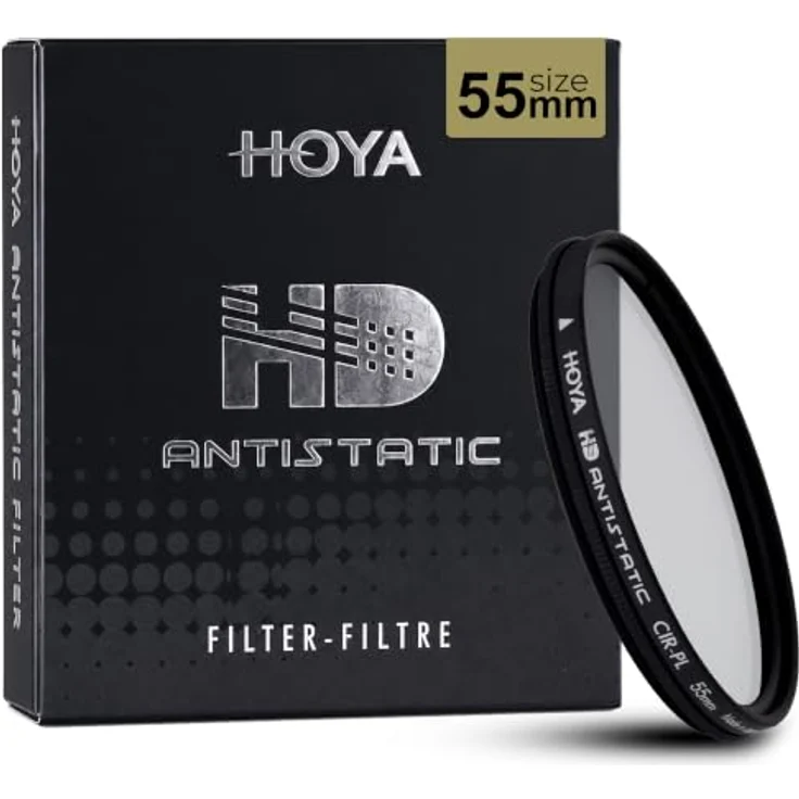 Hoya CIR-PL HD Antistatic, 55mm Polfilter für verbesserte Farbsättigung und Kontrast, staub- und wasserabweisend – Bild 1
