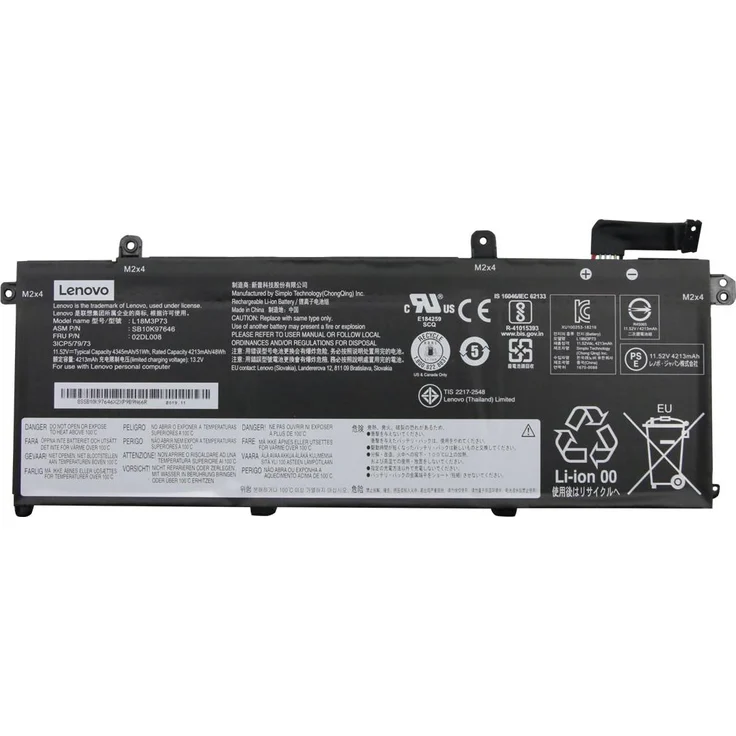 Lenovo Simplo Laptop-Batterie für ThinkPad P43s/T490, Lithium-Ionen, 3 Zellen, 4345 mAh, 51 Wh