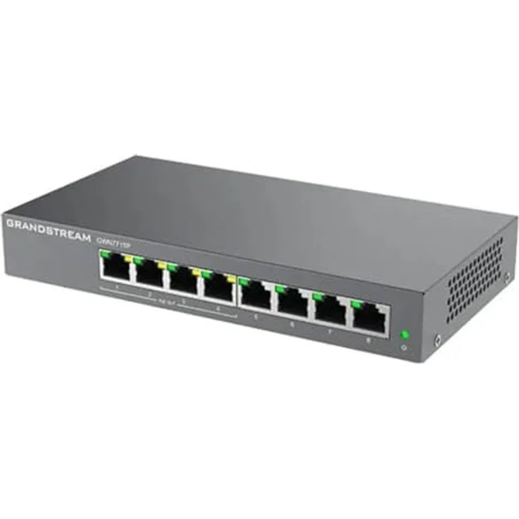 Grandstream 8P GWN7711P PoE PoE Switch mit integriertem QoS, Storm Control und Whisper Quiet Technologie – Bild 2