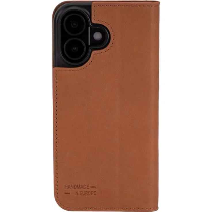 JT Berlin Echtleder BookCase Tegel für Apple iPhone 17, Smartphone Hülle mit Kartenfach, cognac Braun – Bild 2