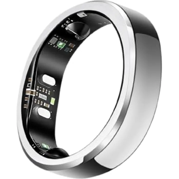 RingConn RingConn Gen 3, Fitness-Tracker mit Gefäßgesundheits-Trends, Schlafapnoe-Muster-Erkennung und 14 Tagen Akkulaufzeit, ohne Abo, Silber, Größe 10