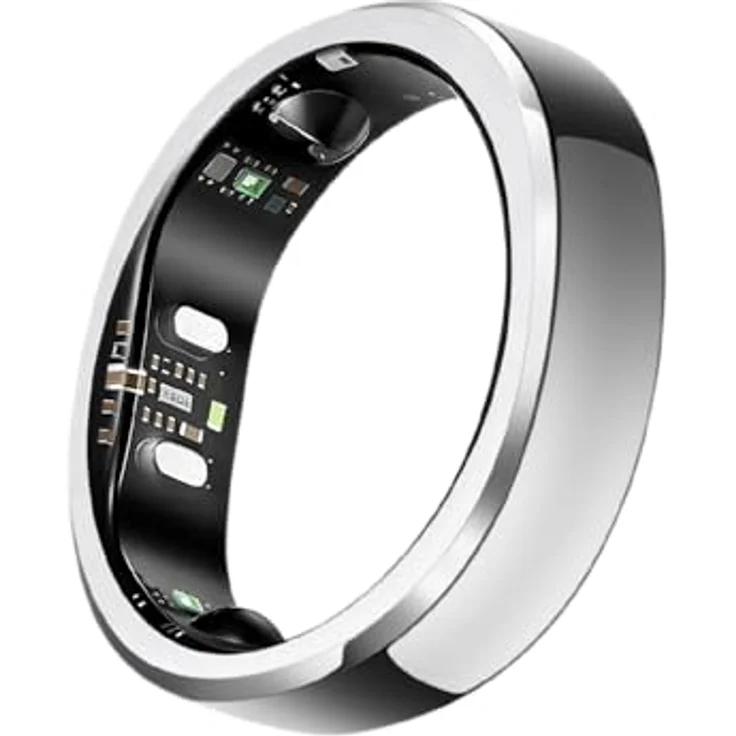 RingConn RingConn Gen 3, Fitness-Tracker mit Gefäßgesundheits-Trends, Schlafapnoe-Muster-Erkennung und 14 Tagen Akkulaufzeit, ohne Abo, Silber, Größe 10 – Bild 1