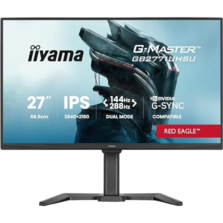 iiyama G-Master Red Eagle GB2771UHSU-B1, 27" IPS LED Gaming Monitor, 4K UHD 144 Hz / FHD 288 Hz, 0.8ms, G-SYNC, HDR400, Höhenverstellung, Pivot, schwarz – Bild 2