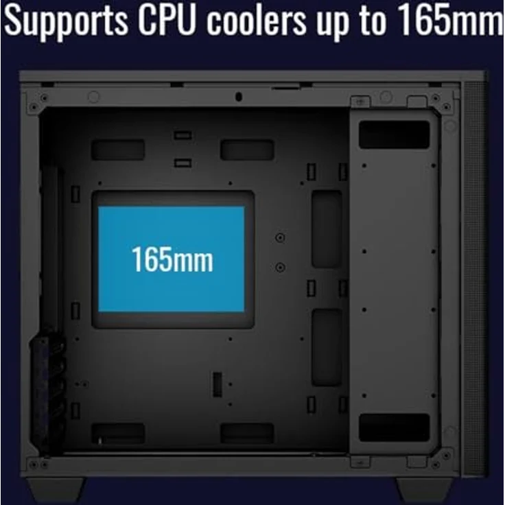 AeroCool Stormfront Mini-G-BK-V1 PC-Gehäuse, Micro-ATX und Mini-ITX Mainboard, 7 Lüfter Slots, unterstützt Wasserkühlung, Seitenfenster aus Temperglas, Schwarz – Bild 3