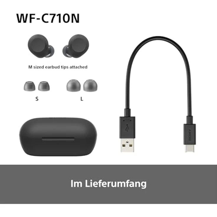 Sony WF-C710N True Wireless In-Ear Kopfhörer Schwarz mit ANC, Bluetooth 5.3, 21,5h Laufzeit, Spritzwasserschutz – Bild 11
