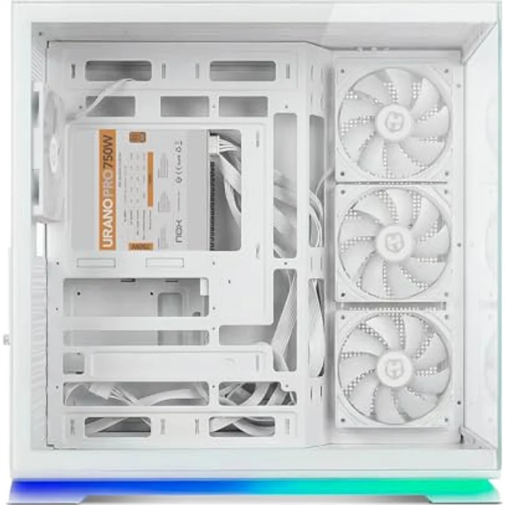 NOX Hummer Galaxy White, Mid Tower ATX Gehäuse aus gehärtetem Glas mit ARGB-Beleuchtung und verbesserte Kühlung – Bild 3