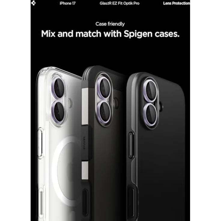 Spigen Glass tR EZ Fit Optik Pro 2 Pack, 9H gehärtete Displayschutzfolie für Apple iPhone 16, iPhone 17 und iPhone 16 Plus, Violett – Bild 7