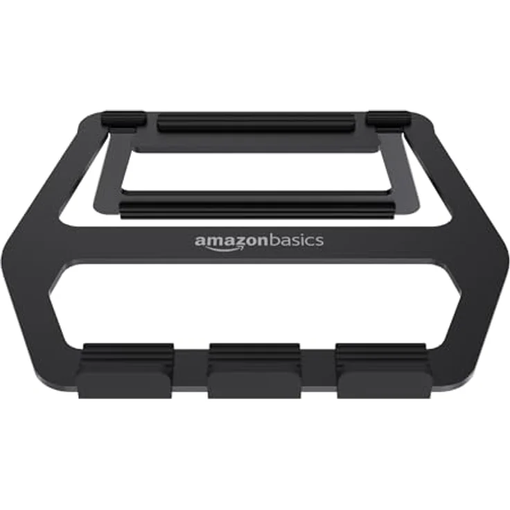 AmazonBasics - Faltbarer Laptop-Ständer aus Aluminium für Laptops bis zu 38,1 cm (15 Zoll), Schwarz – Bild 3