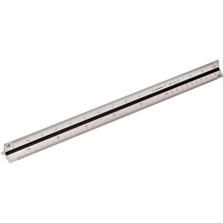 Rumold Dreikantmaßstab 195-1-30 Aluminium, 30cm, Architekt 1, Teilung 1:20 bis 1:125 – Bild 2