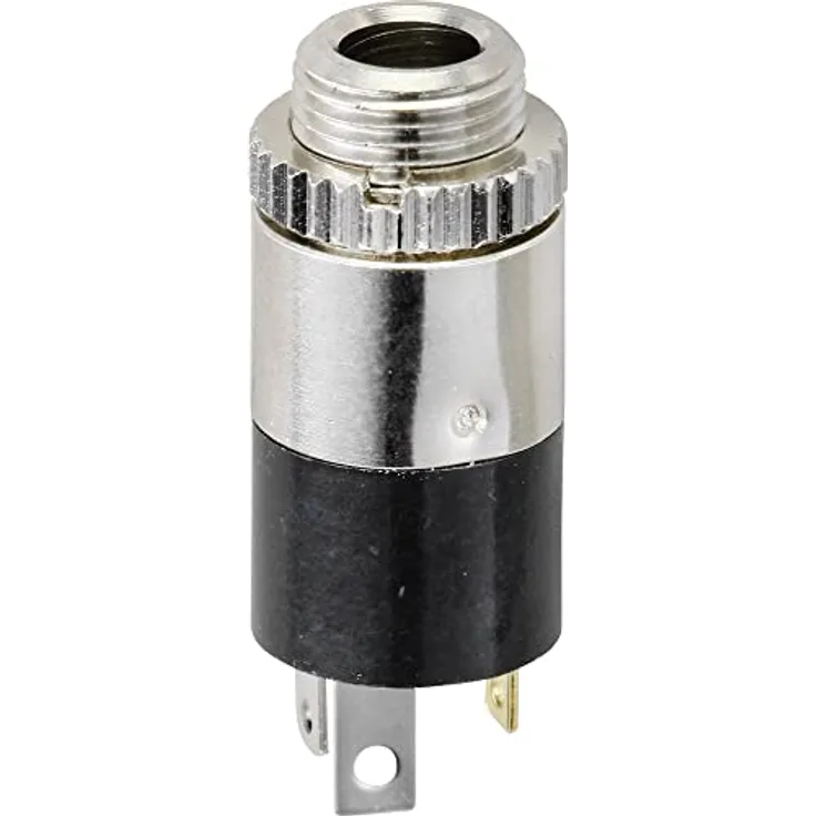 TRU COMPONENTS TC-9465724 Klinkenstecker 3,5 mm, Buchse, vertikal, Anzahl der Pole (Nummer): 3 Stereo, Schwarz, 1 Stück