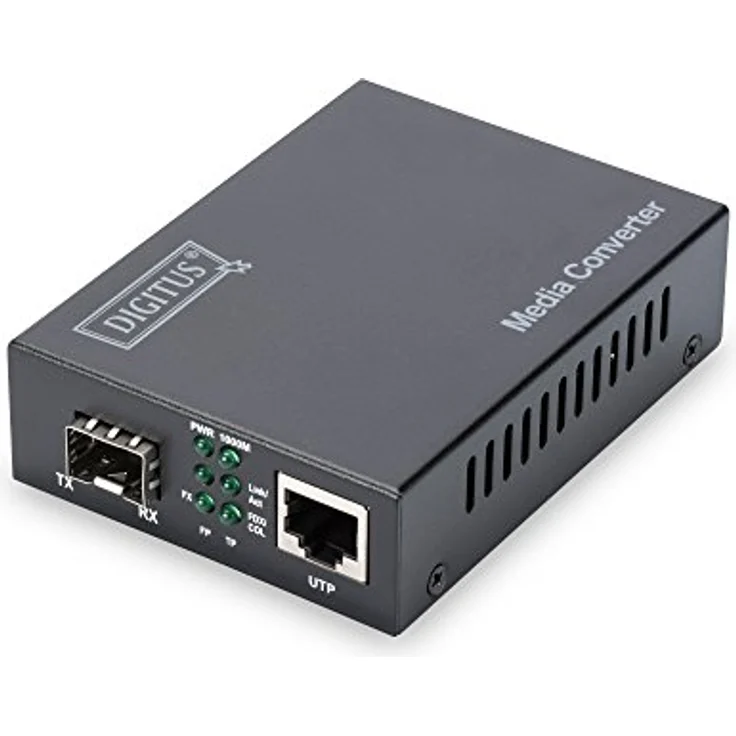 DIGITUS Medienkonverter - SFP+ Port - 10 Gbit Ethernet - RJ45 / SFP+ - 10GBase-T zu 10GBase-R - Schwarz – Bild 1