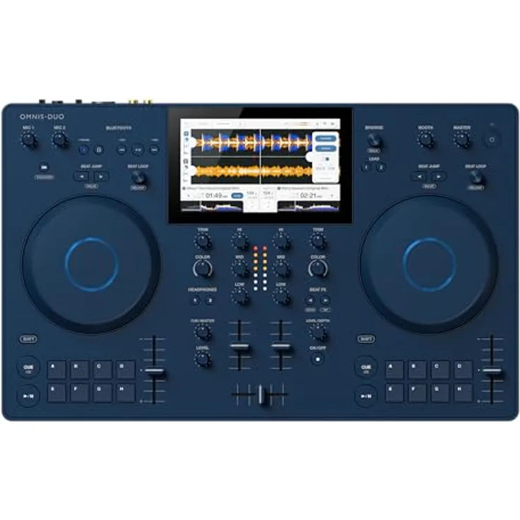 AlphaTheta OMNIS-DUO DJ Controller, 5-Stunden-Spielzeit, USB/SD, Schwarz