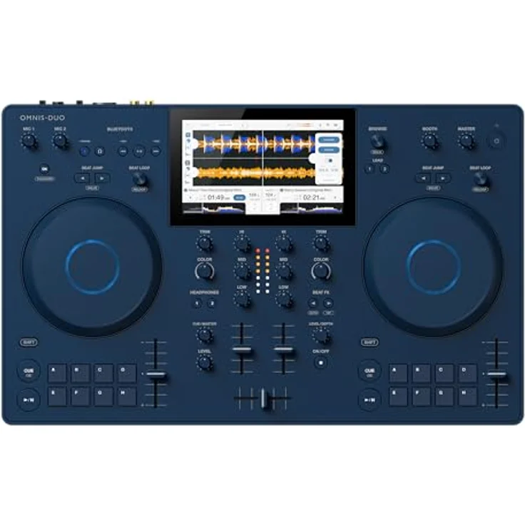 AlphaTheta OMNIS-DUO DJ Controller, 5-Stunden-Spielzeit, USB/SD, Schwarz – Bild 1