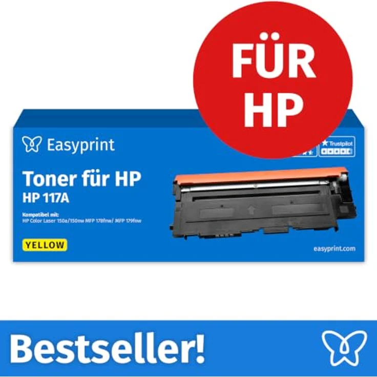Easyprint Toner 117A Yellow, kompatible Tonerpatrone für HP, Seitenleistung bis 1.000 Seiten – Bild 2