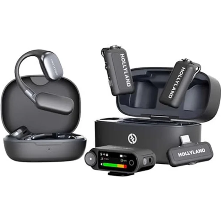 Hollyland Lark Max 2 Ultimate Combo, 32-Bit-Full-Chain-Mikrofonsystem mit AI Noise Cancellation, zwei Sendern und USB-C Empfänger, 340 Meter Reichweite, 14 Gramm leicht – Bild 2