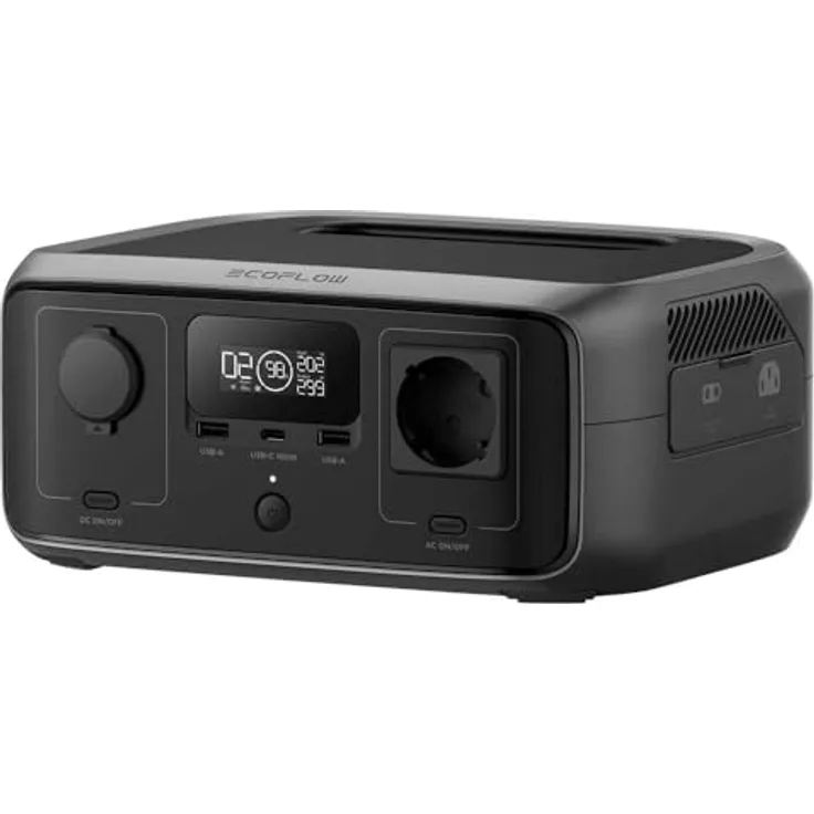 EcoFlow RIVER 3 UPS Lithium Power Station 245Wh (EFRIVER3-UPS-EU-CBOX) Powerbank mit schneller Aufladung und intelligentem Batterieschutz, Grau