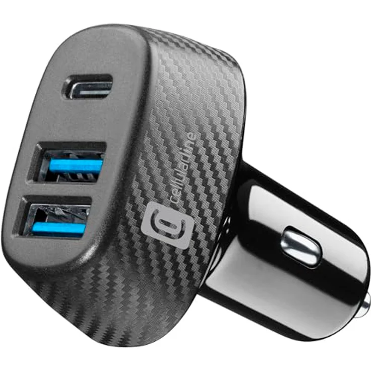 Cellularline | Kfz-Ladegerät | Car Multipower Ultra mit USB-C PD und 18W USB-A Port, Schwarz – Bild 1